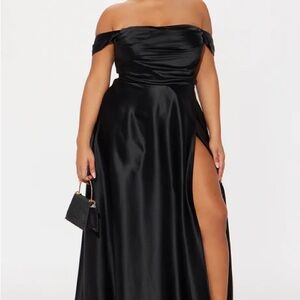 Fashion Nova Black Strapless Gown